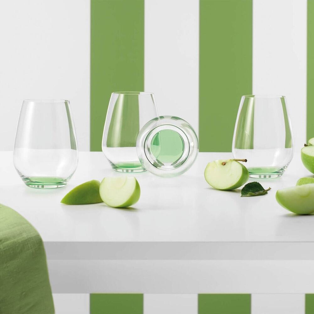 4 VILLEROY&BOCH Colourful Life Flat Wine Crystal Tumbler GreenApple